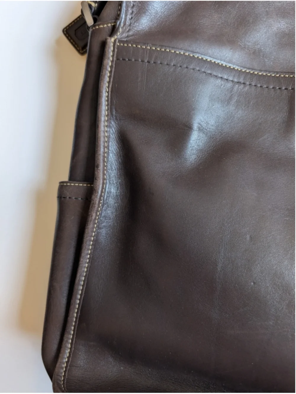 Vintage COACH 05A02 Brown Leather Messenger Bag Crossbody Transatlantic Map Bag